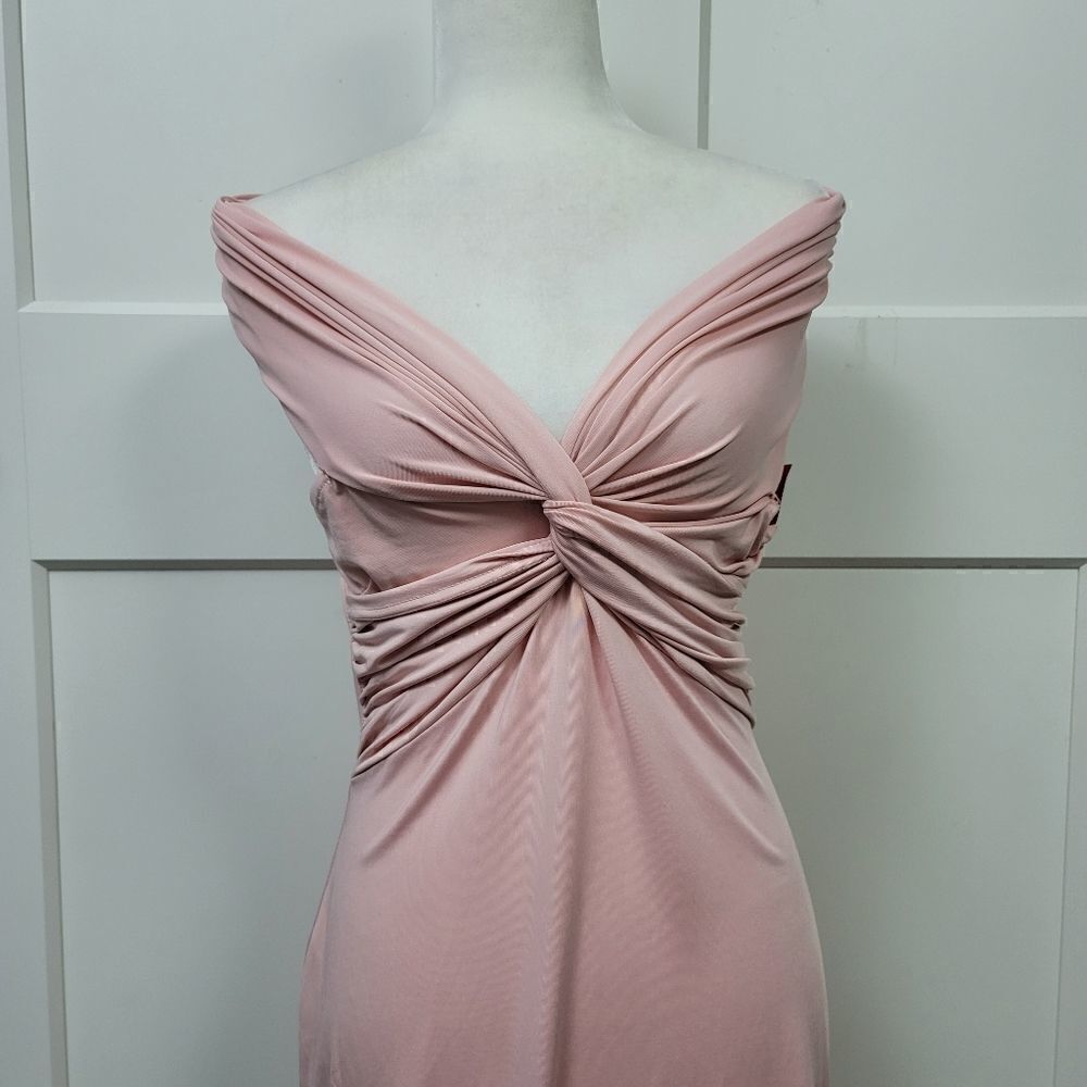 Boohoo off the shoulder knot front midi dress - Picture 7 of 16
